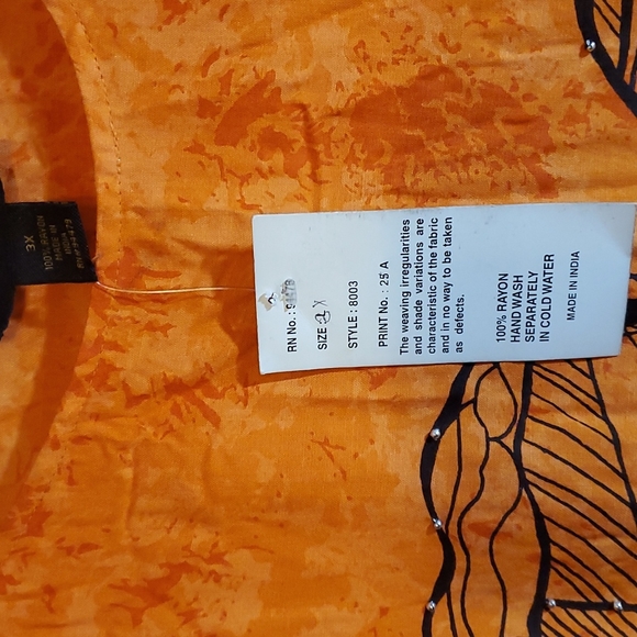 MAGIC Plus Size Sleeveless Maxi Summer dress 3X Orange - Picture 7 of 10